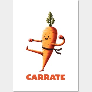 Carrot karate Funny Quote Hilarious Animal Food Pun Sayings Humor Gift Posters and Art